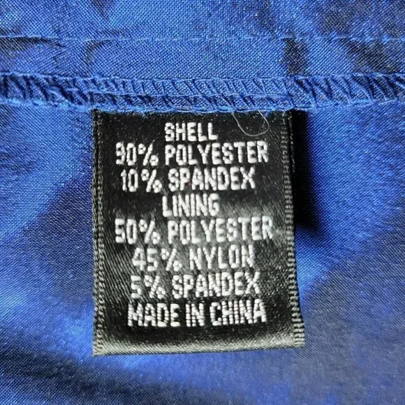 Adrianna Papell Cocktail Dress Size 6 Blue Lining Black Overlay Mesh Tiered - Picture 6 of 9